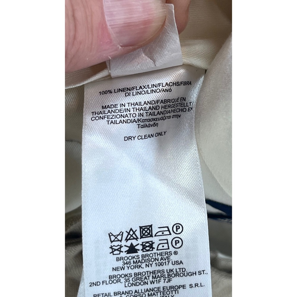 Brooks Brothers 346 Madison Fit Tan 100% Linen Dress Pants Mens 40x33 29282027 - Picture 3 of 10